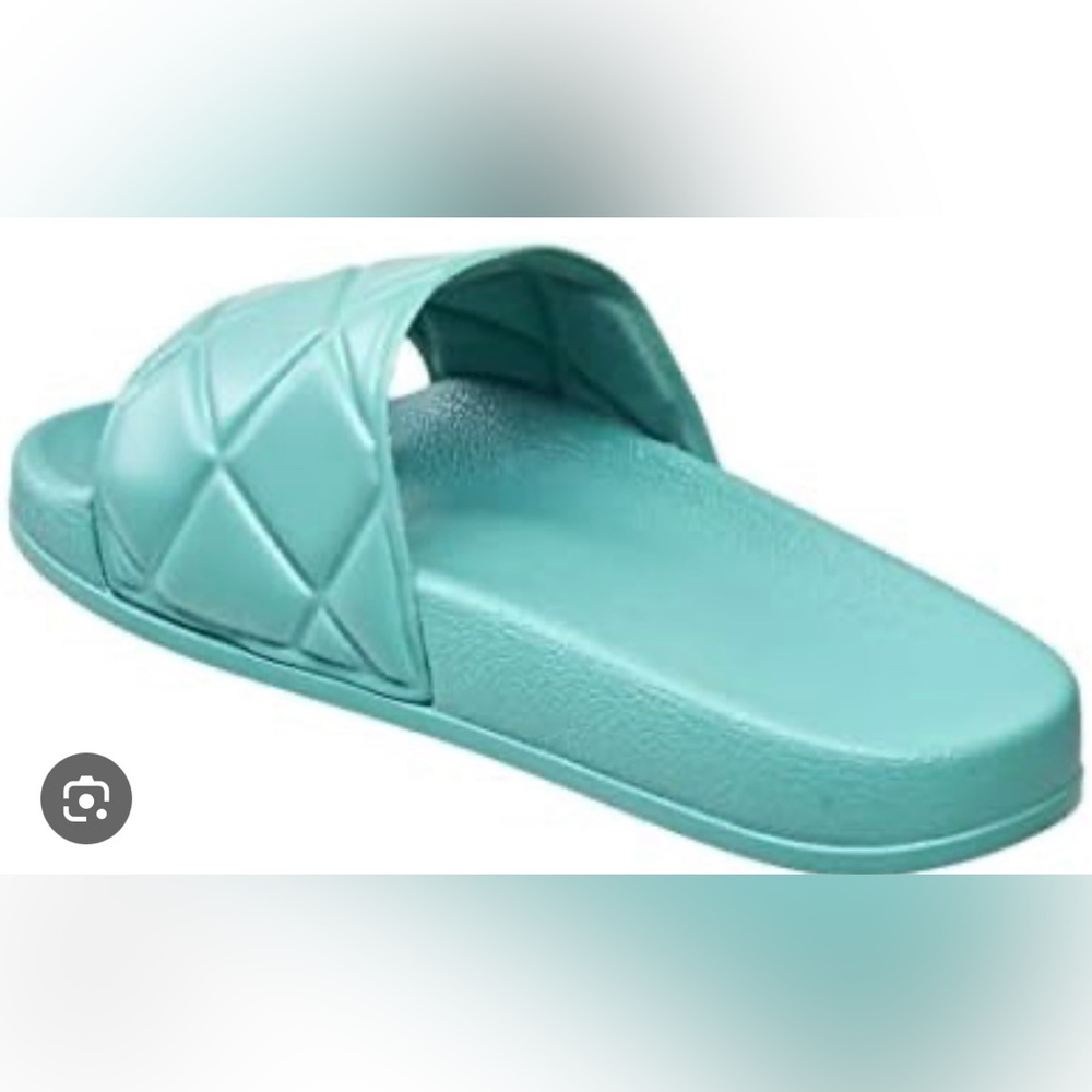 FRENCH CONNECTION Squishy Teal  Slides Non-Slip NWT